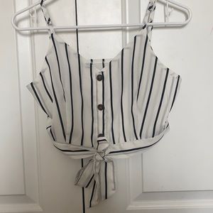 White striped crop top